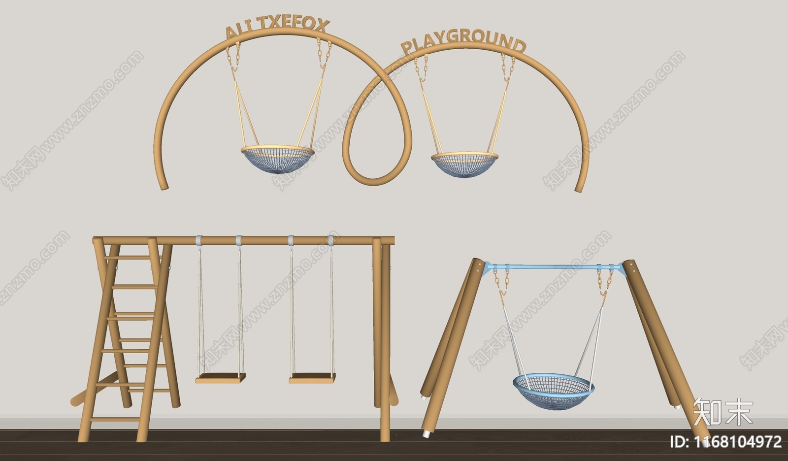 现代秋千SU模型下载【ID:1168104972】