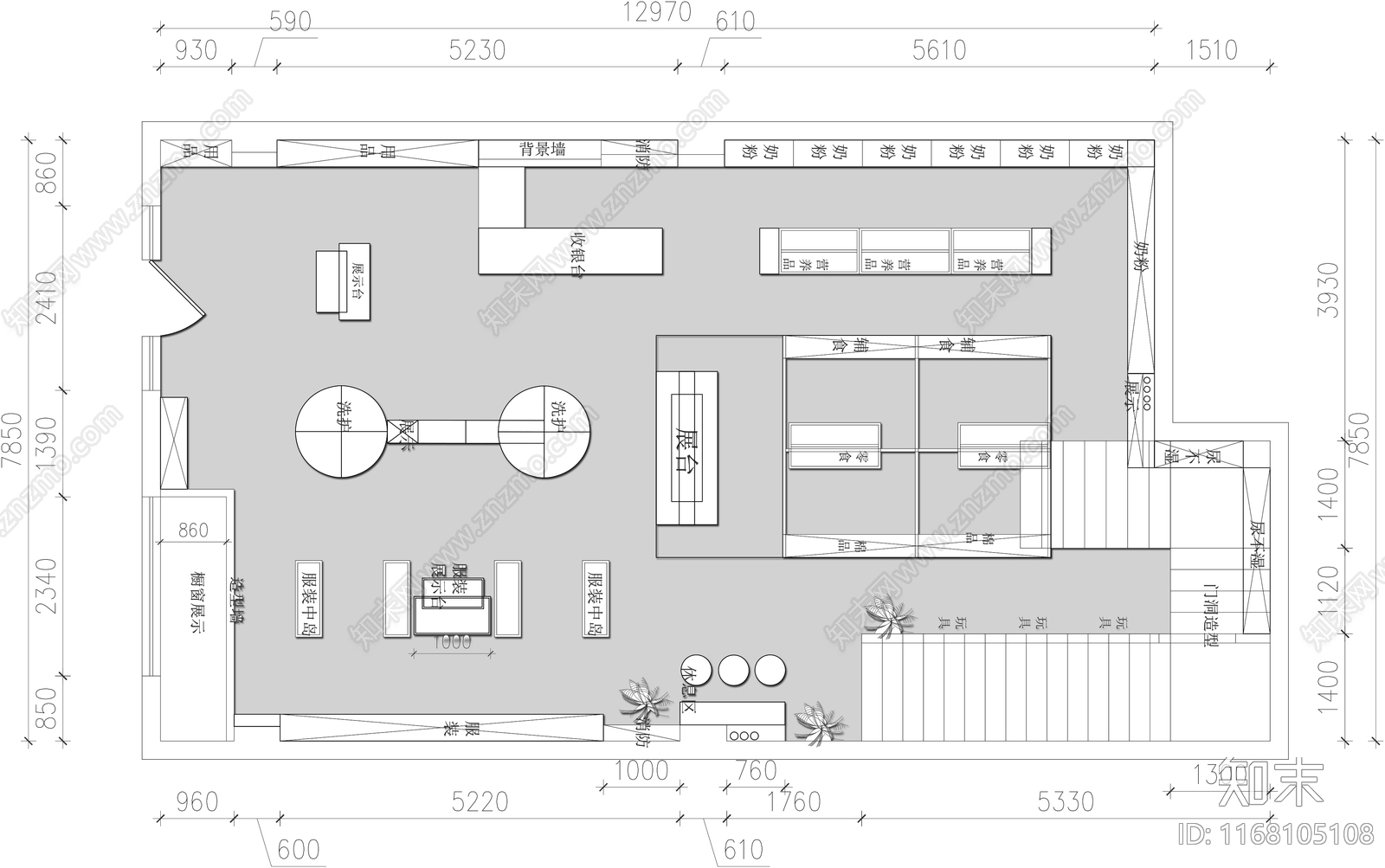 现代其他商业空间cad施工图下载【ID:1168105108】