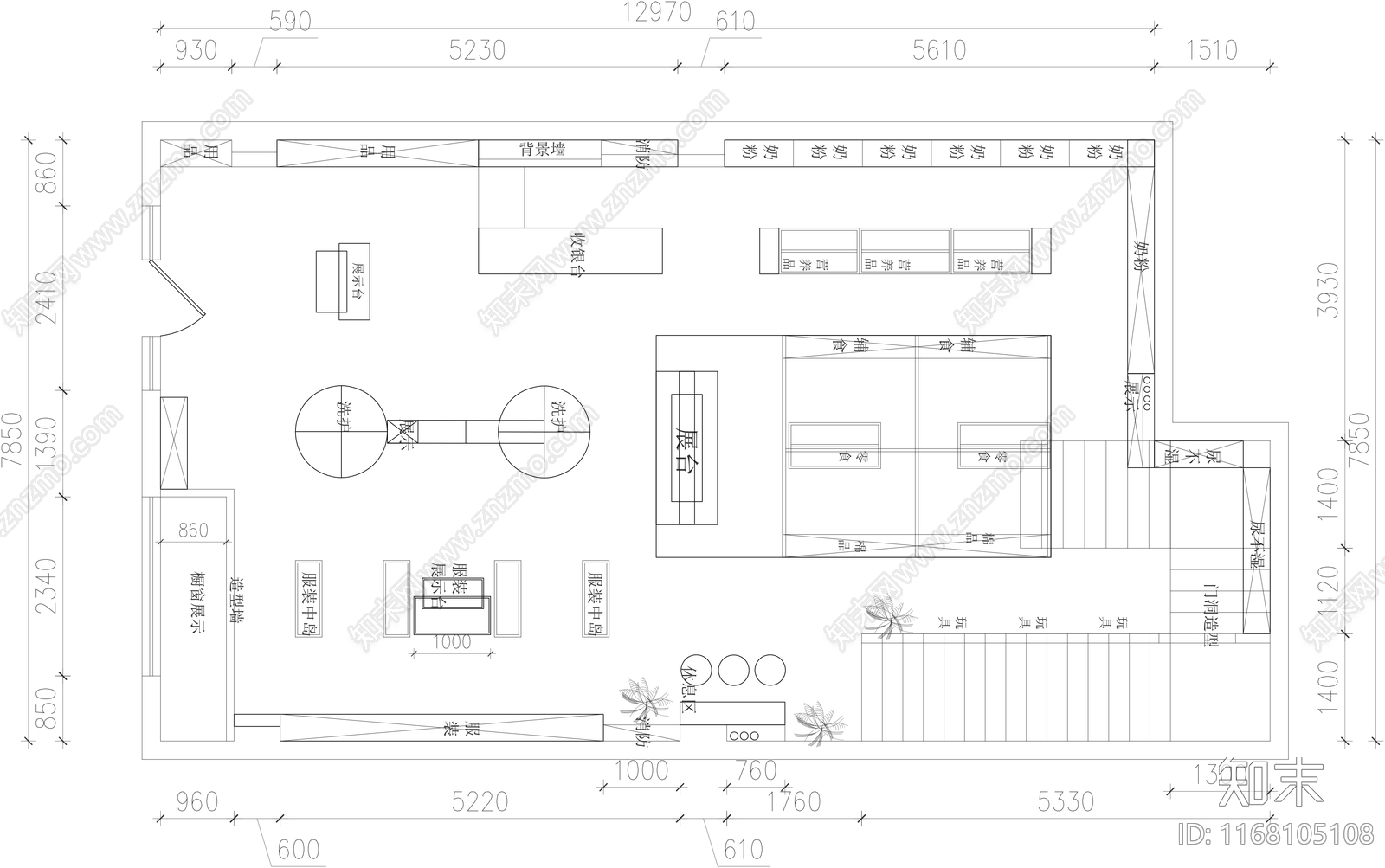 现代其他商业空间cad施工图下载【ID:1168105108】