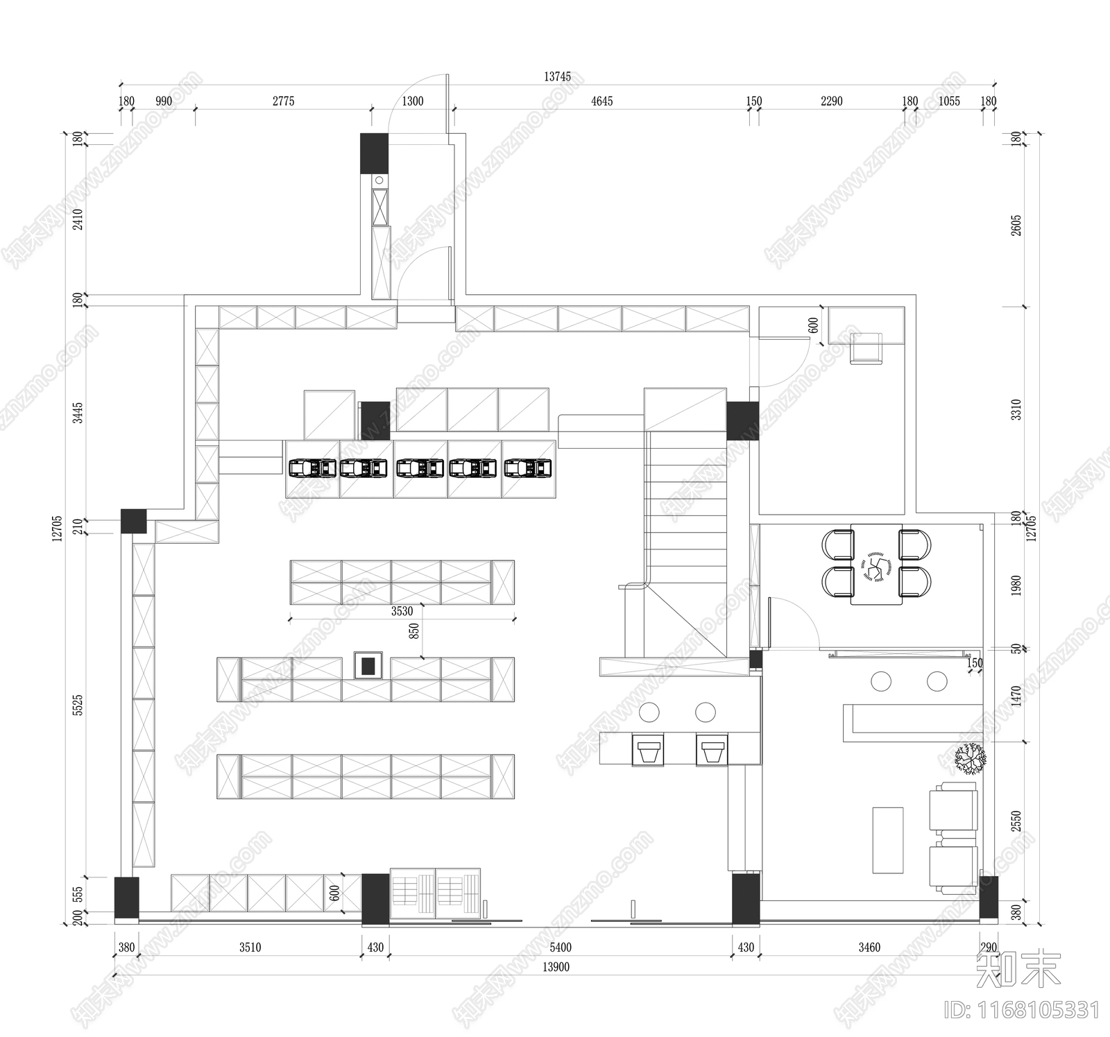 现代其他商业空间cad施工图下载【ID:1168105331】