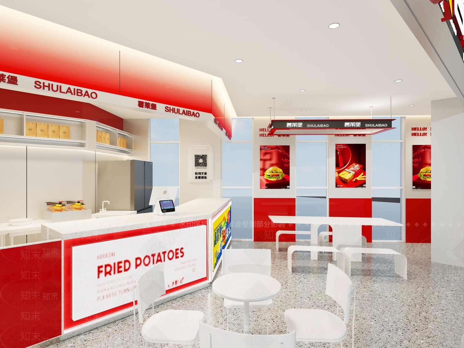 现代快餐店3D模型下载【ID:1168110601】