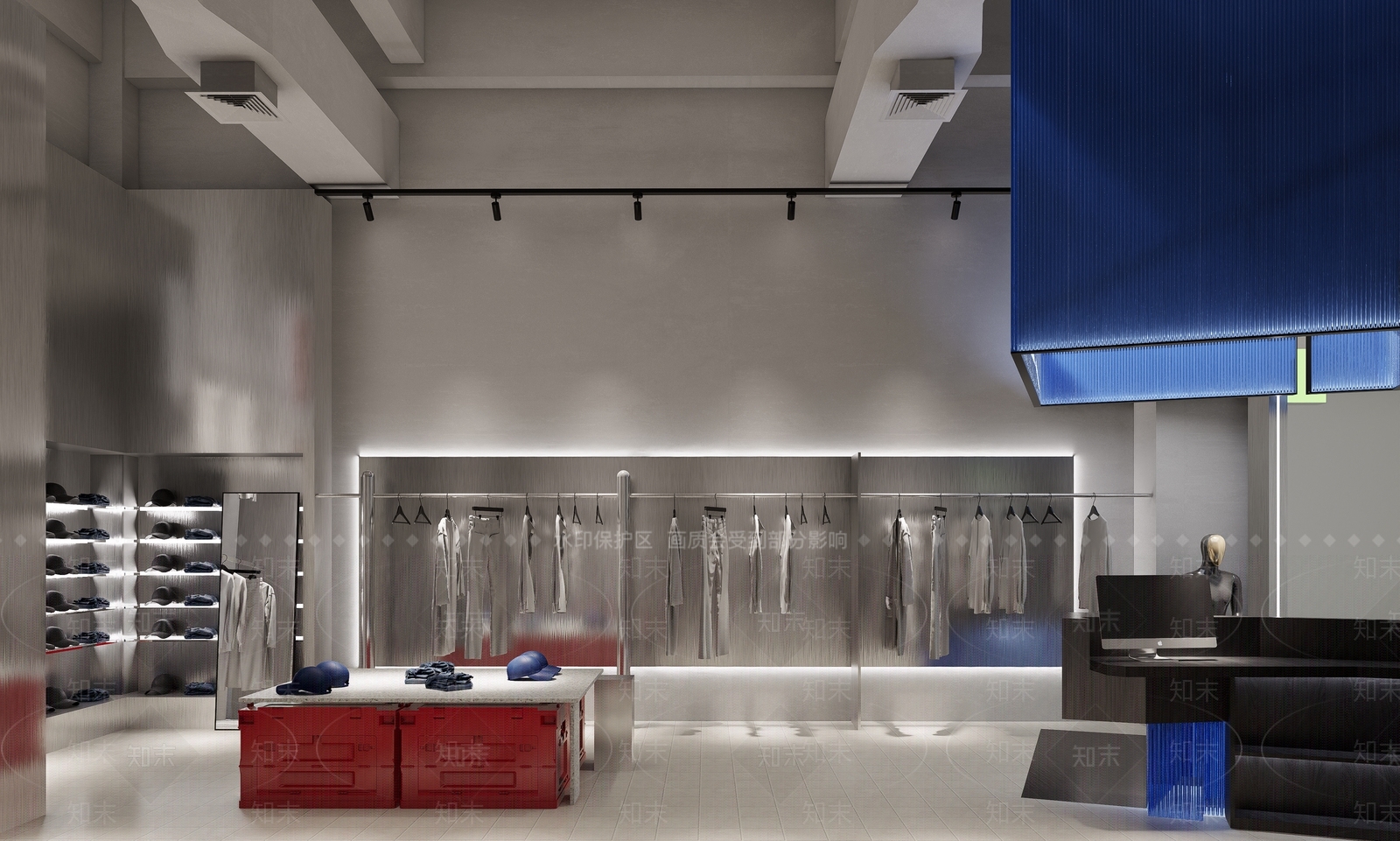 现代极简服装店SU模型下载【ID:1168110251】