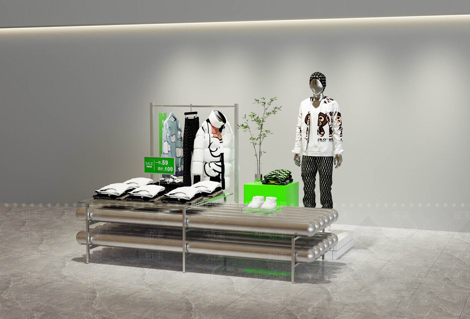 现代服装店3D模型下载【ID:1168110831】