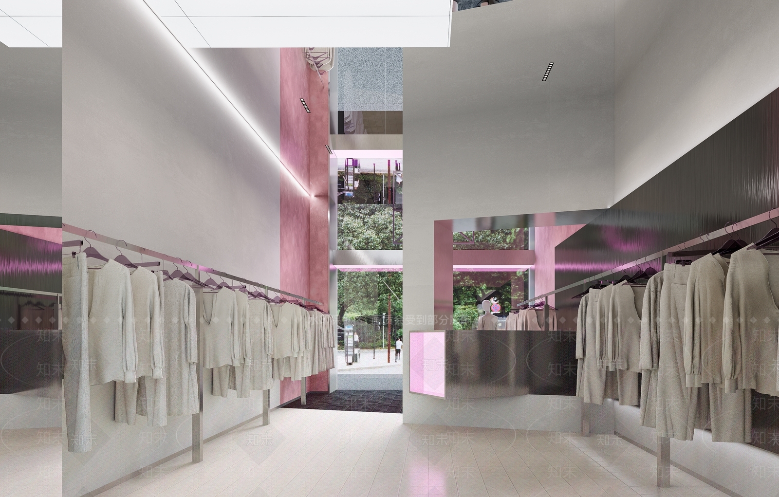 现代极简服装店SU模型下载【ID:1168110791】