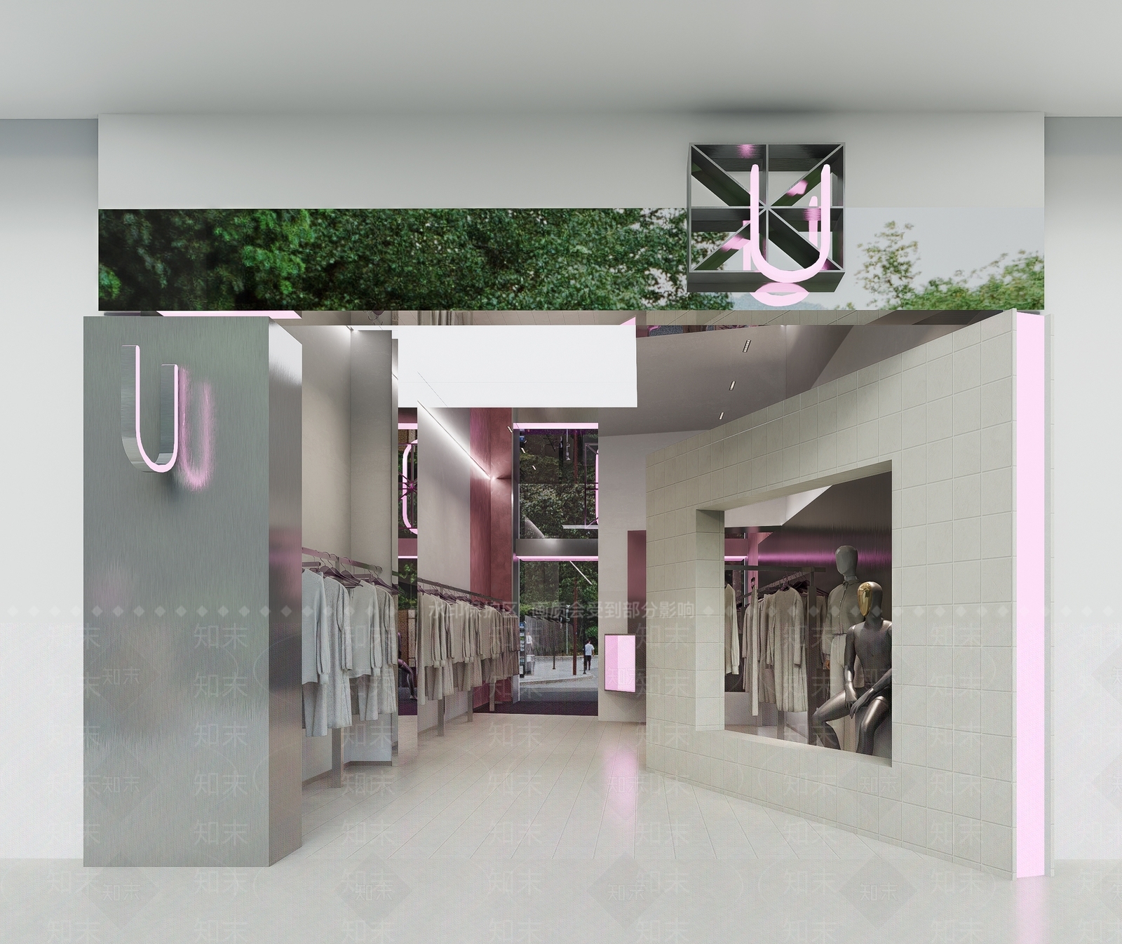 现代极简服装店SU模型下载【ID:1168110791】