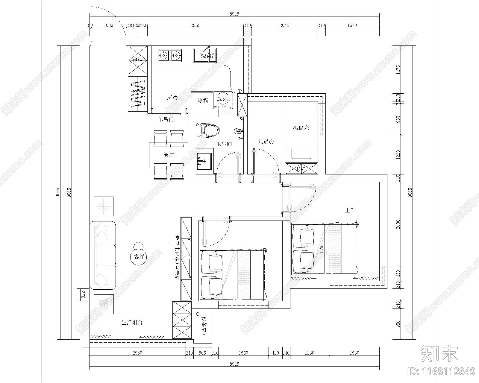 现代新中式住宅楼建筑cad施工图下载【ID:1168112849】