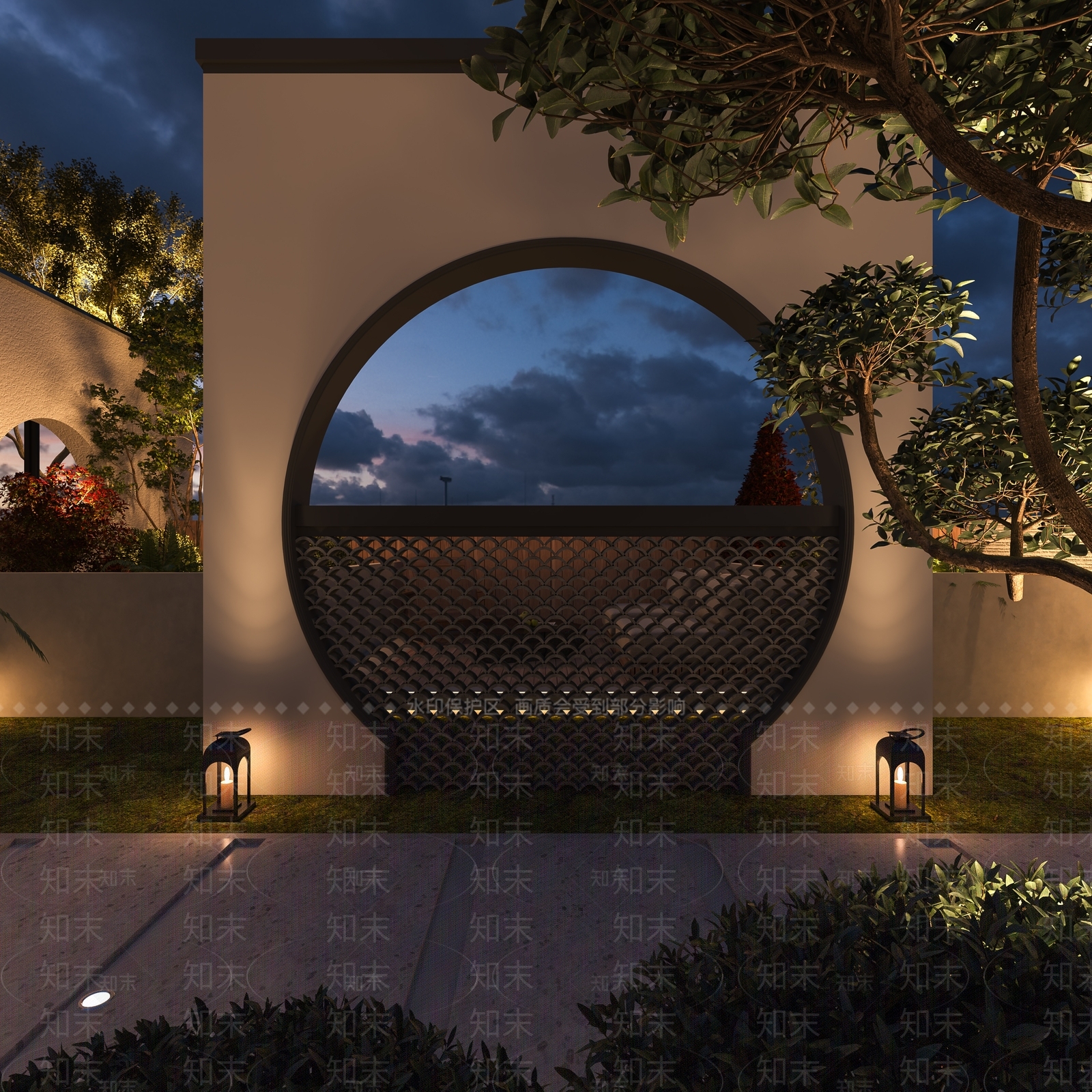 现代新中式庭院3D模型下载【ID:1168116738】