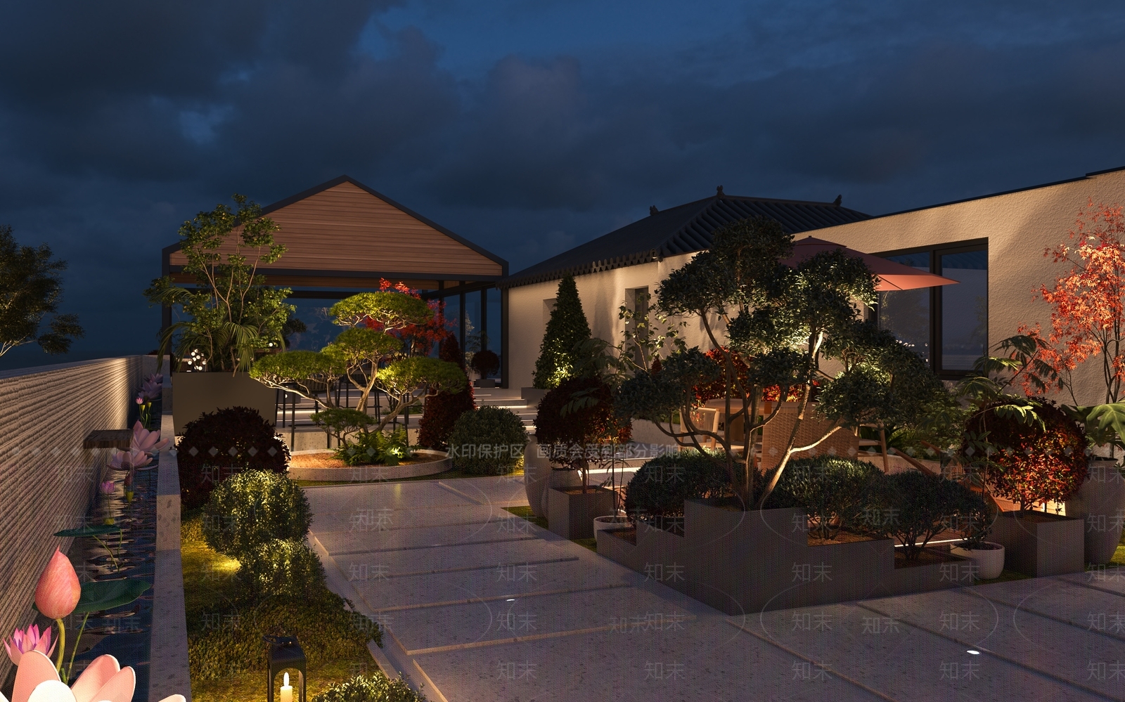 现代新中式庭院3D模型下载【ID:1168116738】
