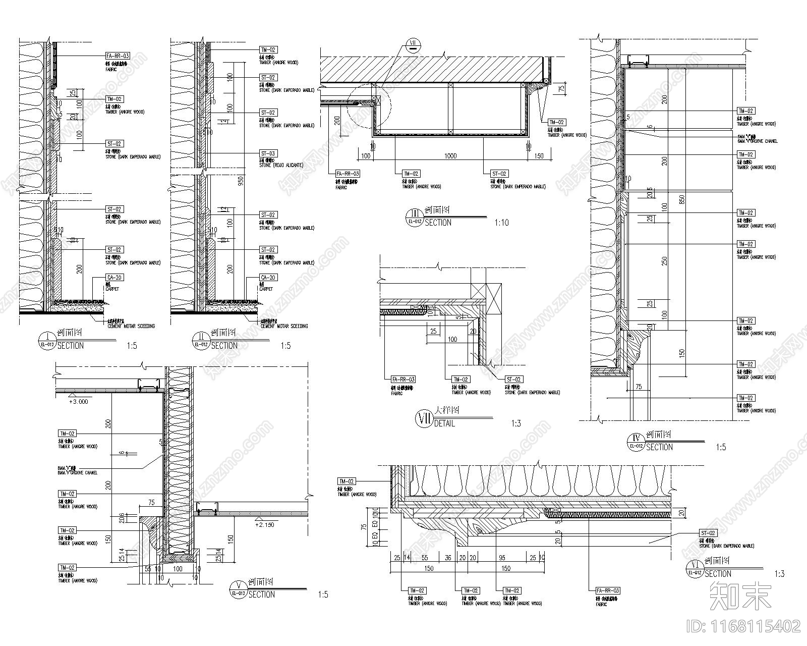 现代家具节点详图cad施工图下载【ID:1168115402】