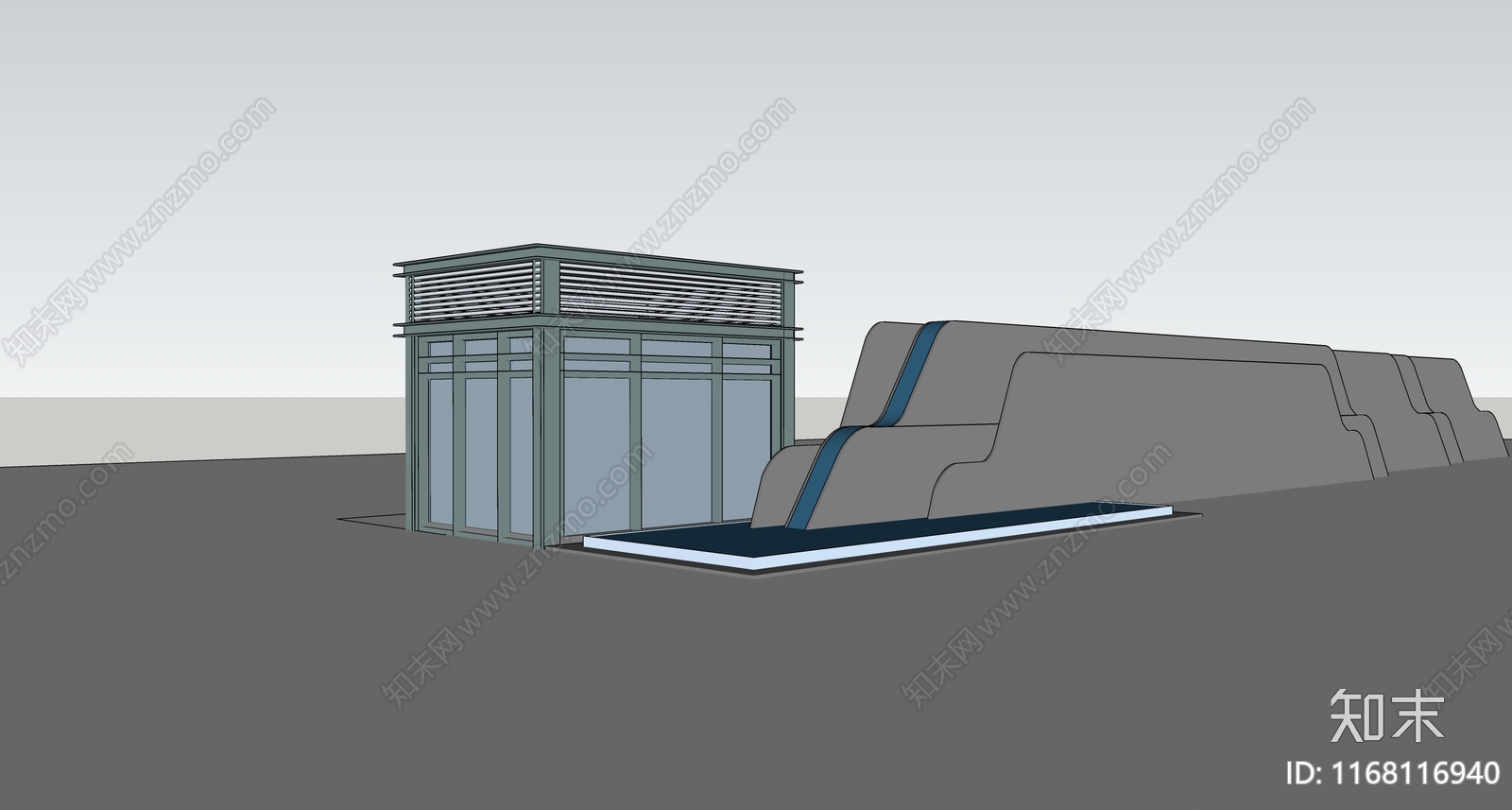 现代办公景观SU模型下载【ID:1168116940】