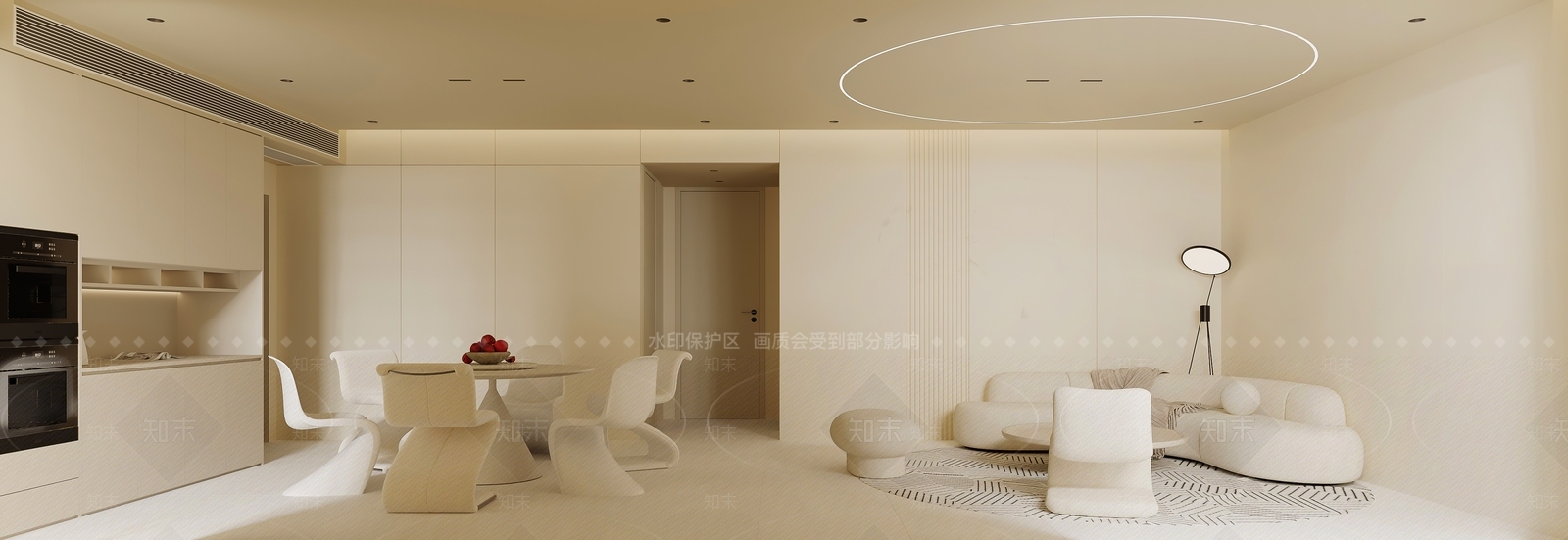厨房嵌入式餐边柜开放式厨房3D模型下载【ID:1227282743】