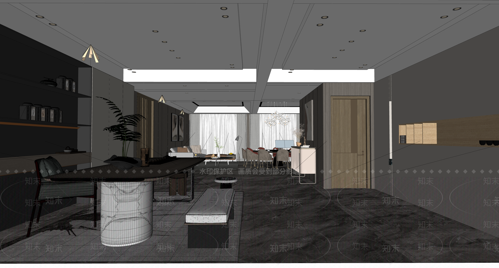 现代包厢SU模型下载【ID:1168122837】