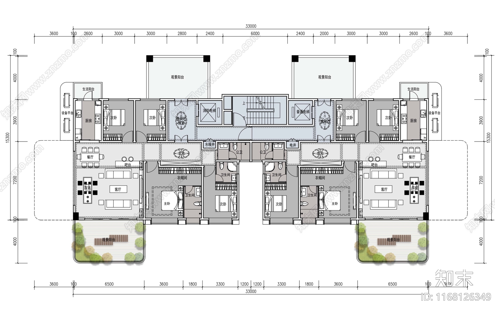 现代住宅楼建筑施工图下载【ID:1168126349】