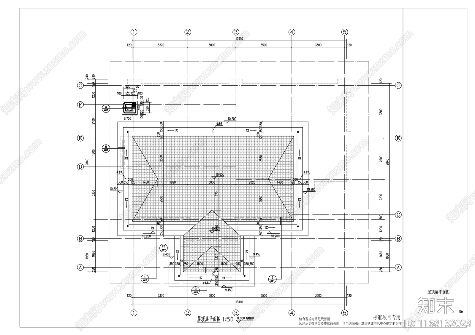 现代新中式别墅建筑施工图下载【ID:1168132023】