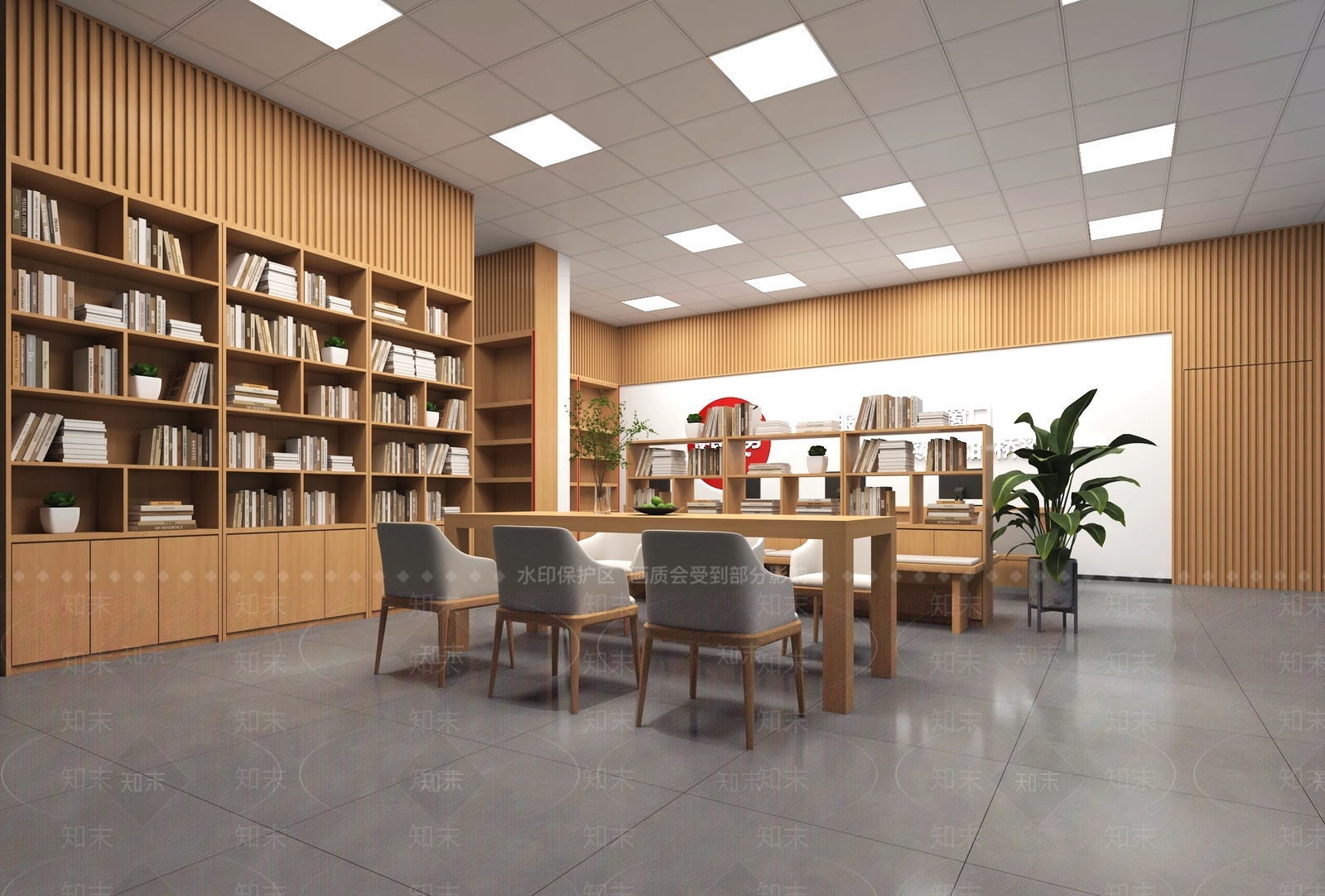 现代办公大厅3D模型下载【ID:1168134365】