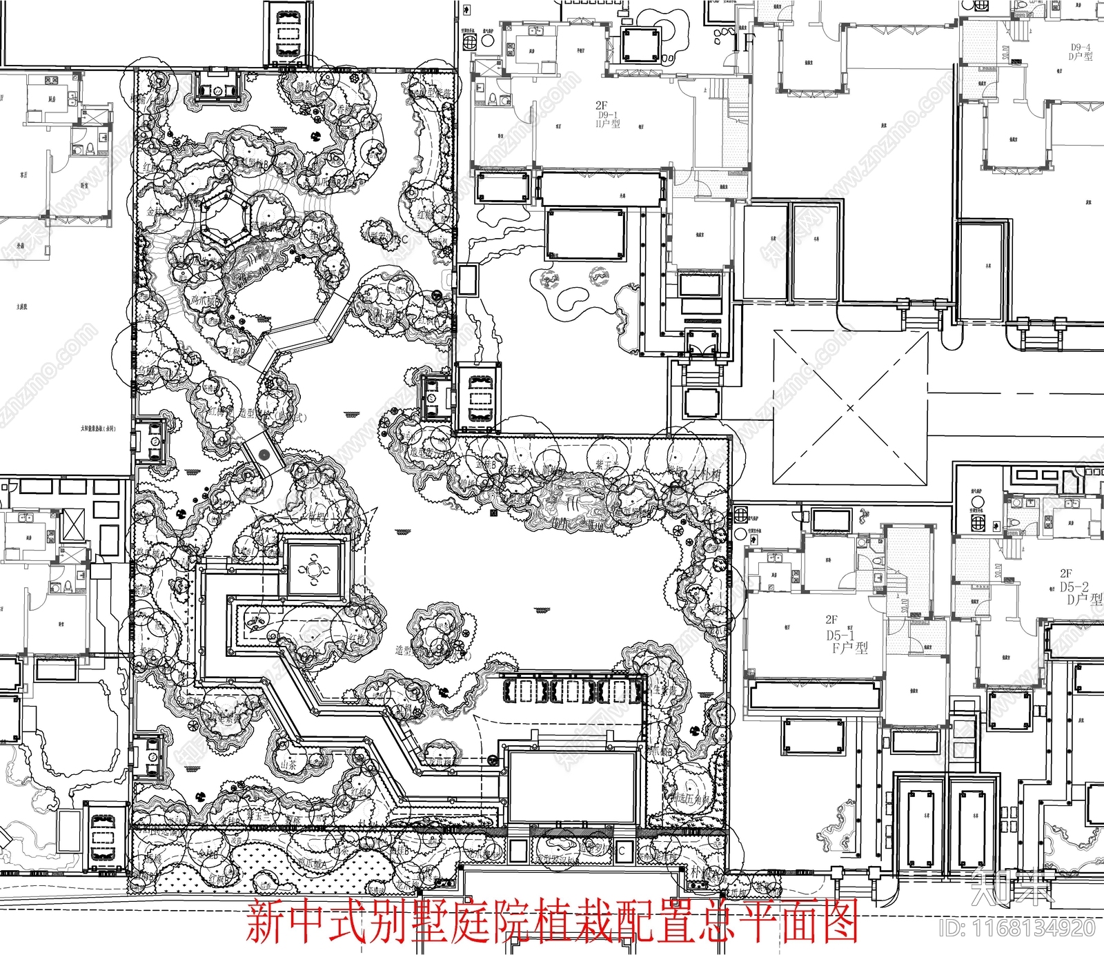 现代新中式庭院施工图下载【ID:1168134920】