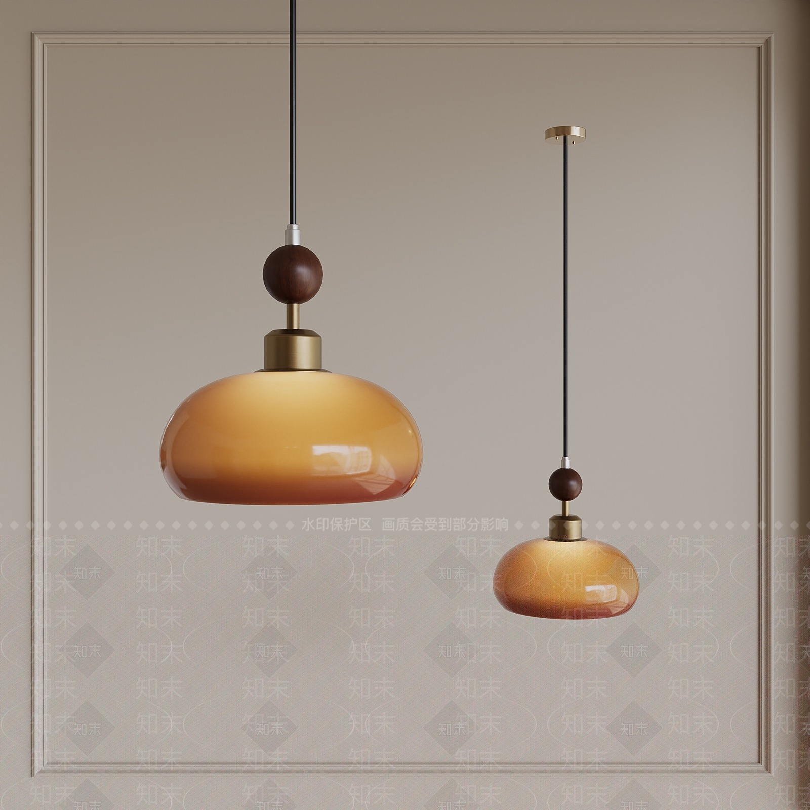 中古奶油吊灯3D模型下载【ID:1168150578】