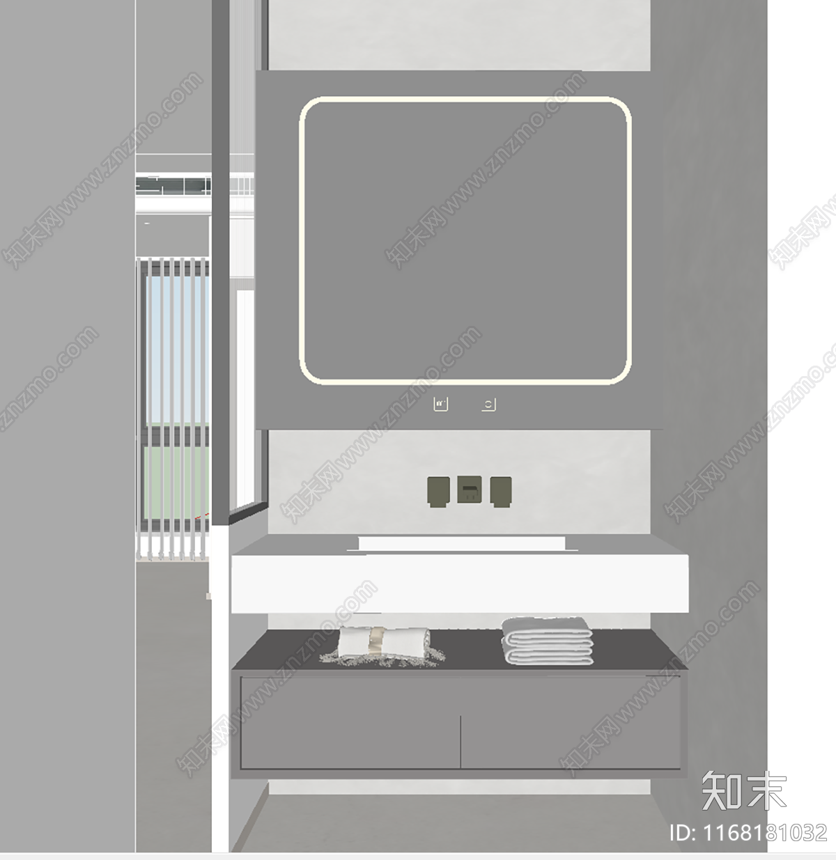 现代轻奢卫生间SU模型下载【ID:1168181032】