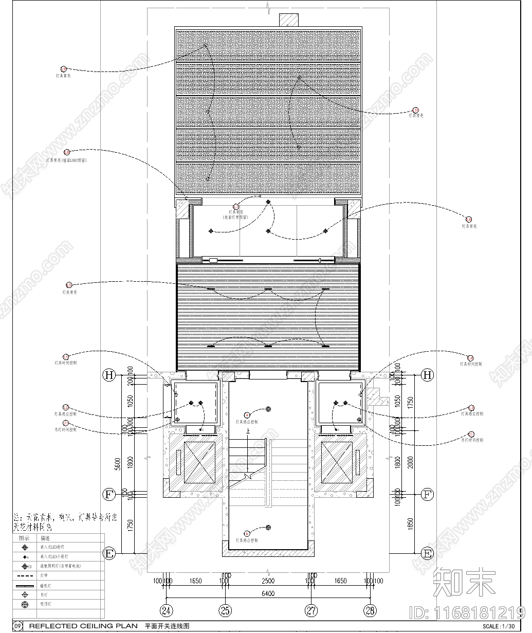 轻奢复古大厅施工图下载【ID:1168181219】