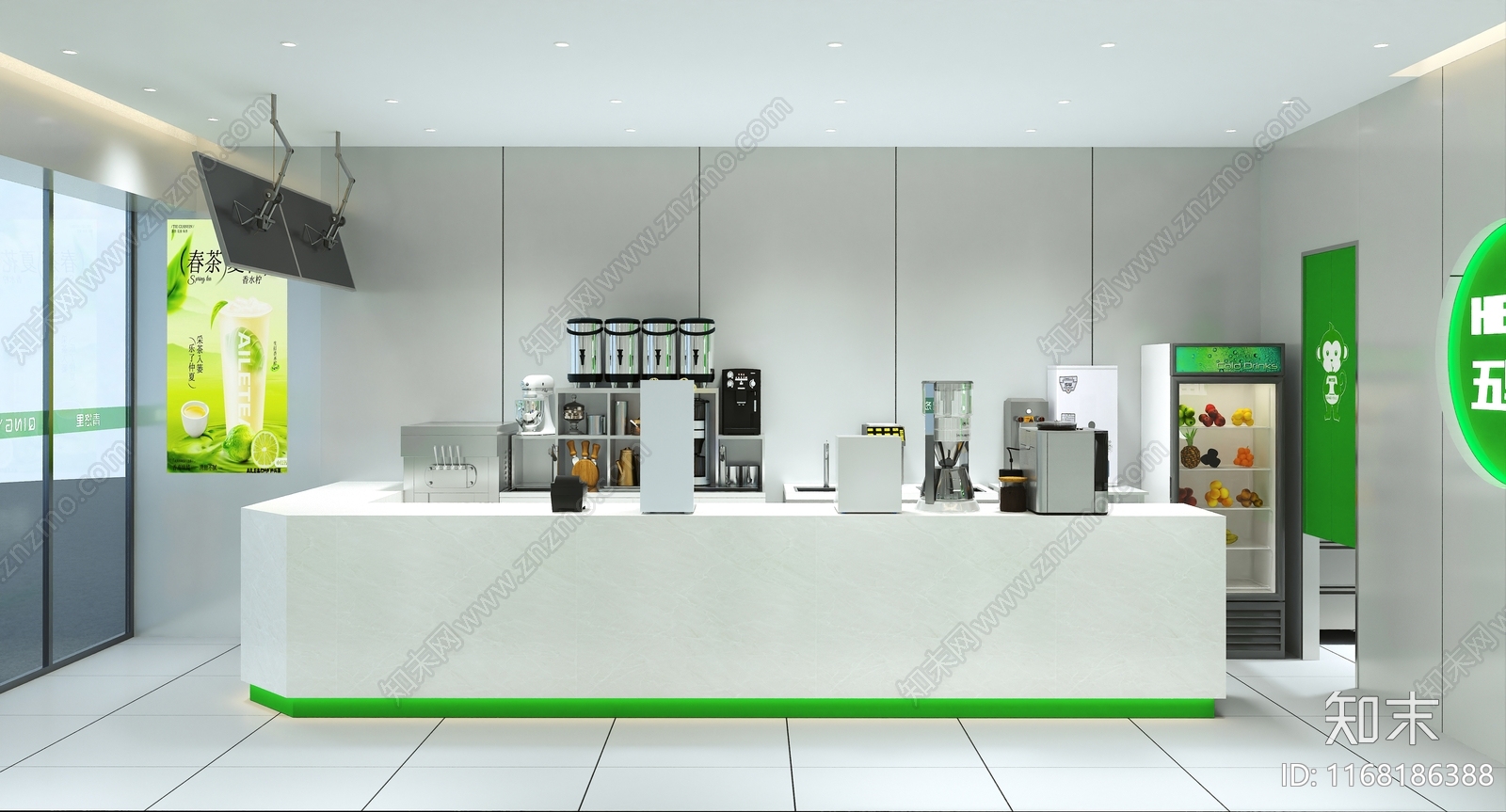 现代奶茶店3D模型下载【ID:1168186388】