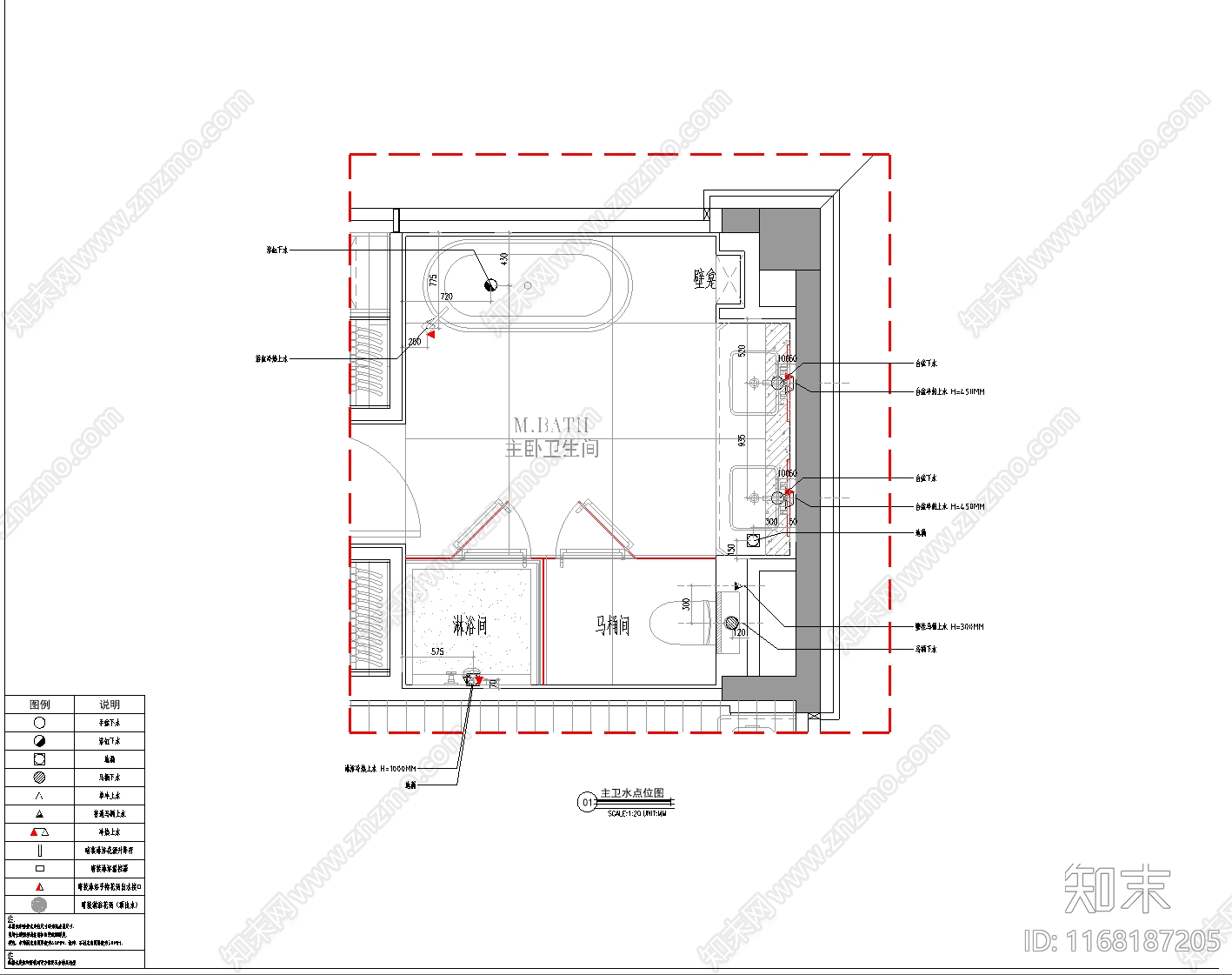 意式美式卫生间施工图下载【ID:1168187205】