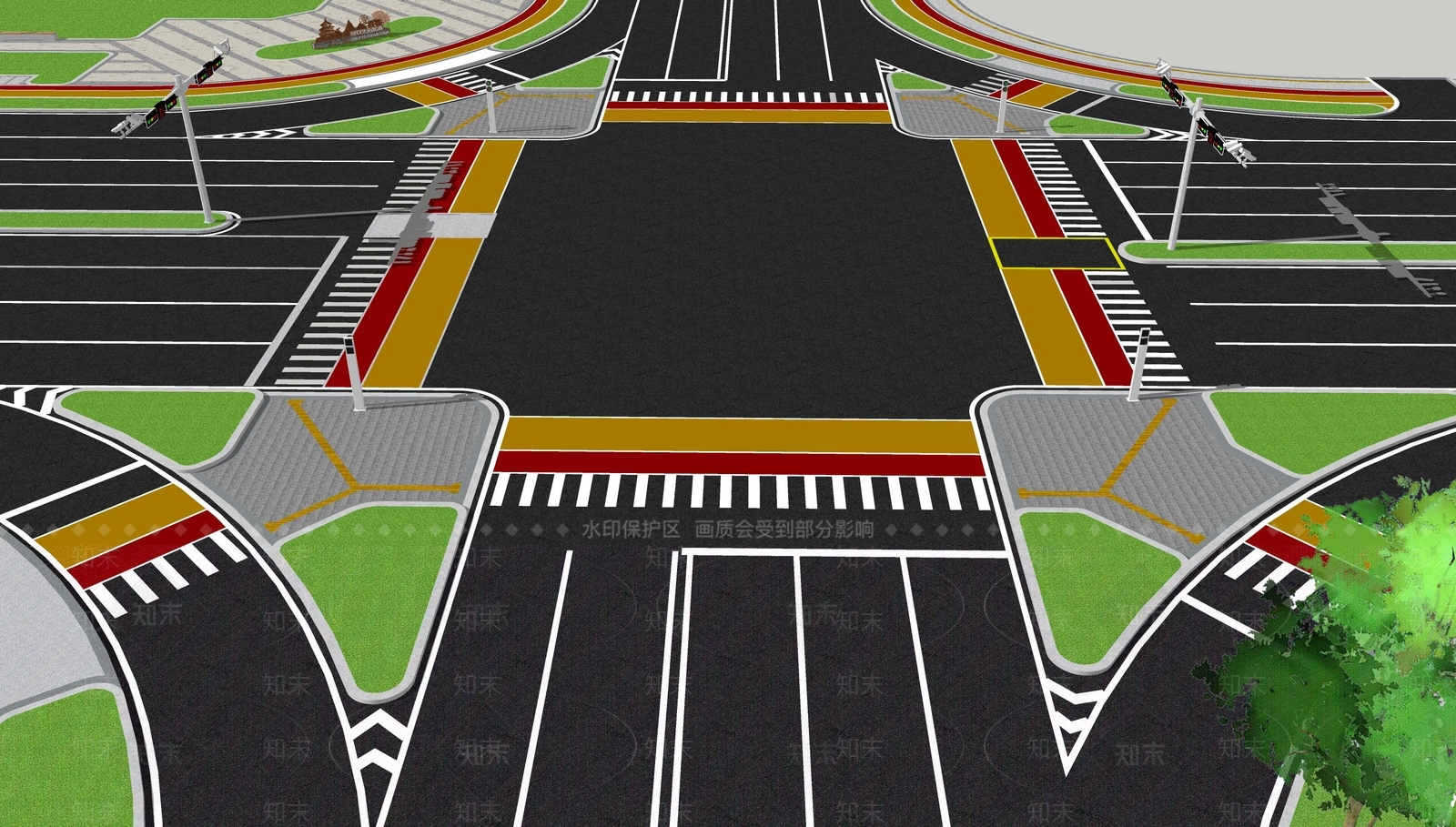 现代园路SU模型下载【ID:1168190401】