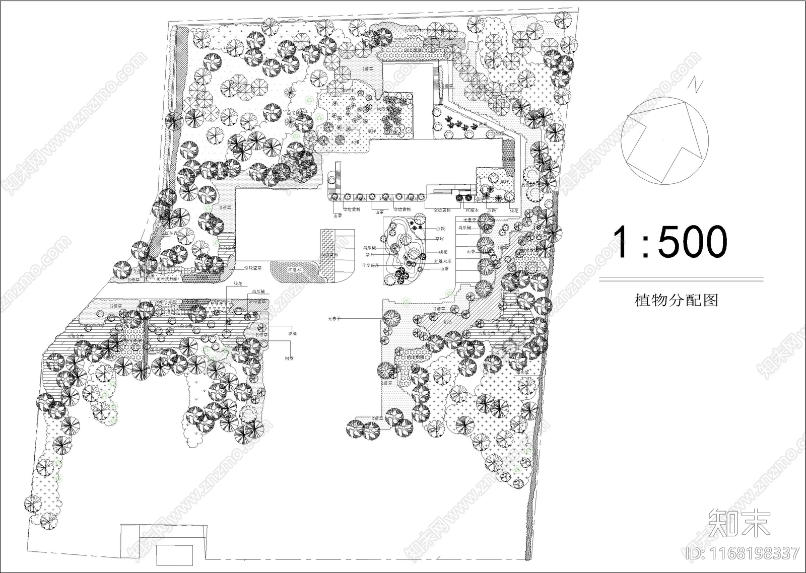 景观平面图cad施工图下载【ID:1168198337】