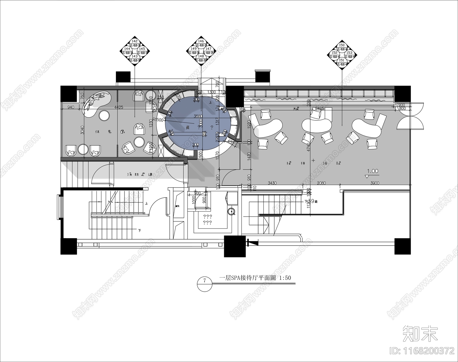 现代会所施工图下载【ID:1168200372】