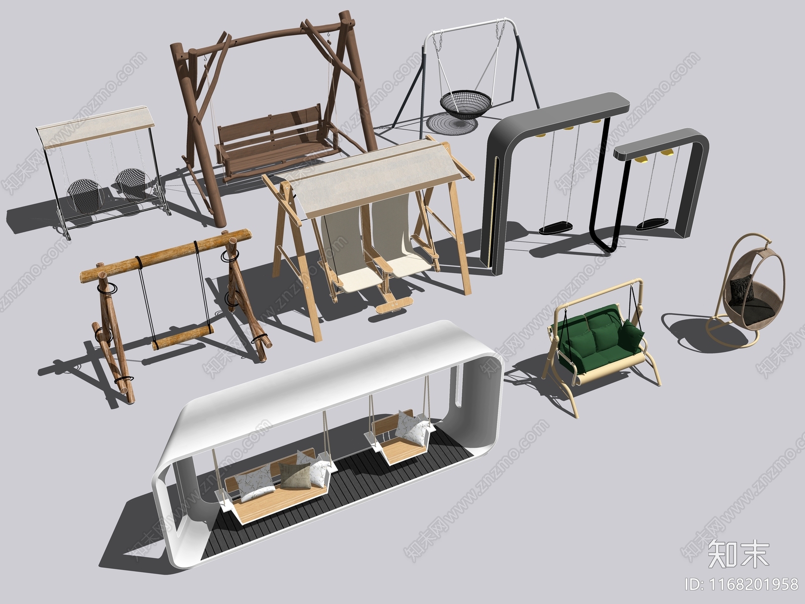 现代秋千SU模型下载【ID:1168201958】