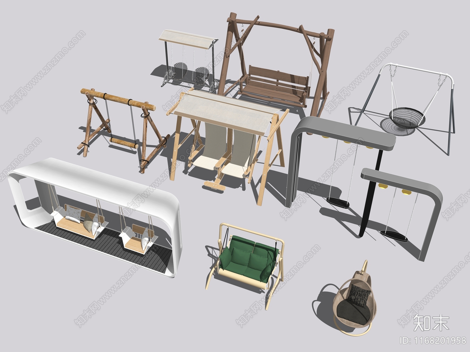 现代秋千SU模型下载【ID:1168201958】