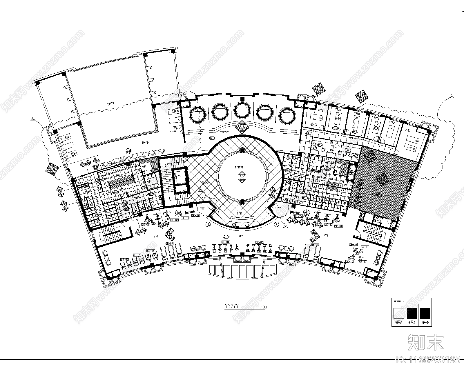 现代新中式会所施工图下载【ID:1168203195】