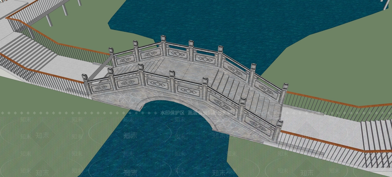 新中式中式景观桥SU模型下载【ID:1168204558】