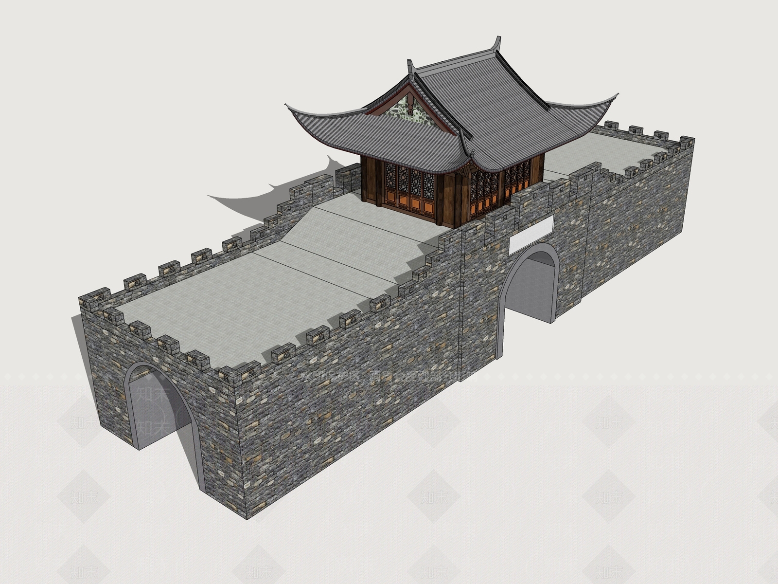 中式牌坊牌楼SU模型下载【ID:1168209649】