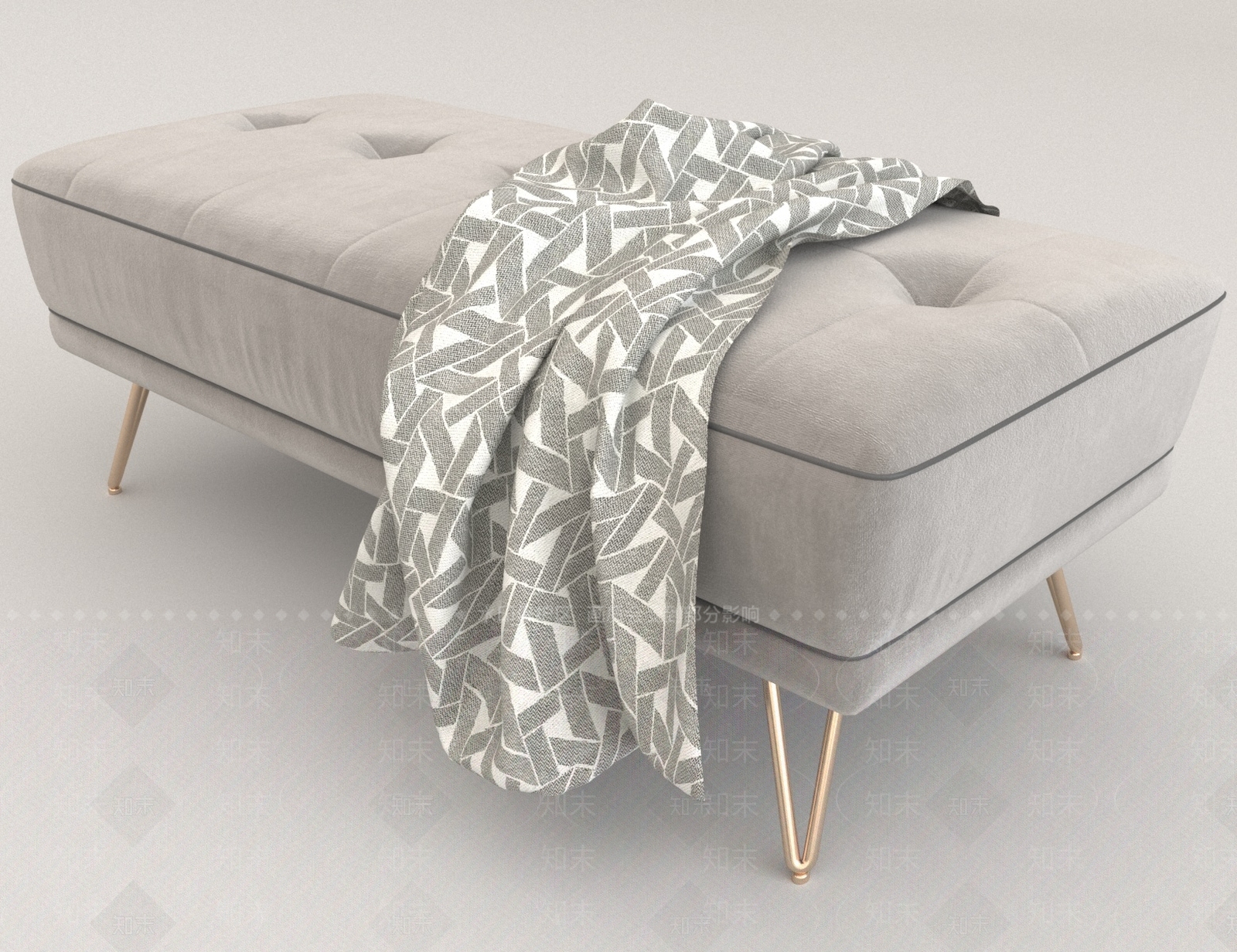 现代沙发凳3D模型下载【ID:1168212792】