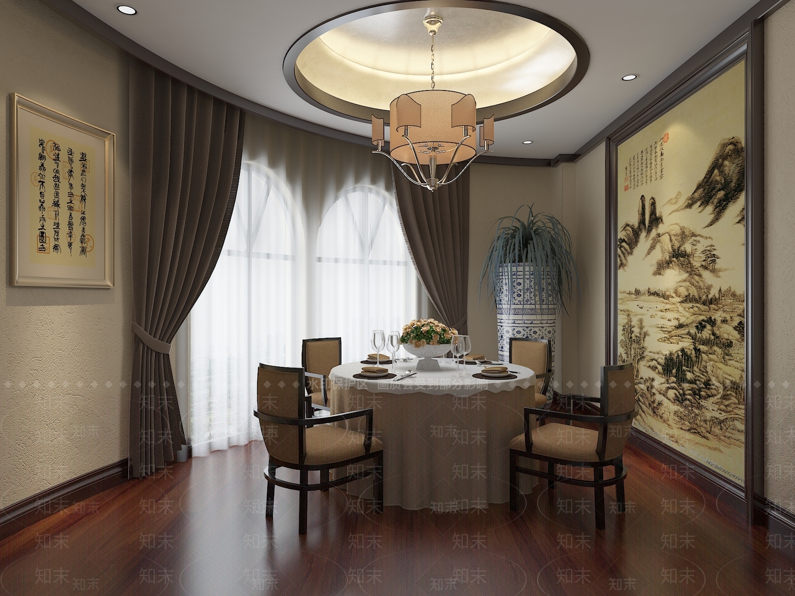 新中式包厢3D模型下载【ID:1168216459】