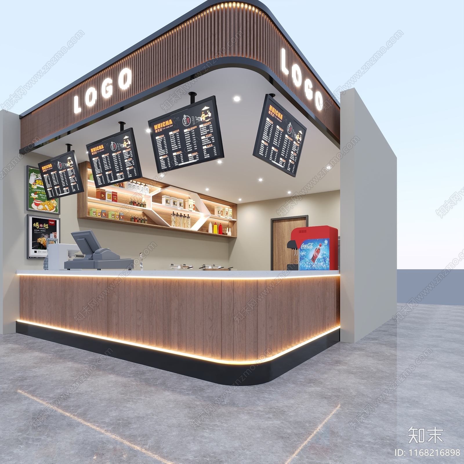 现代北欧奶茶店3D模型下载【ID:1168216898】