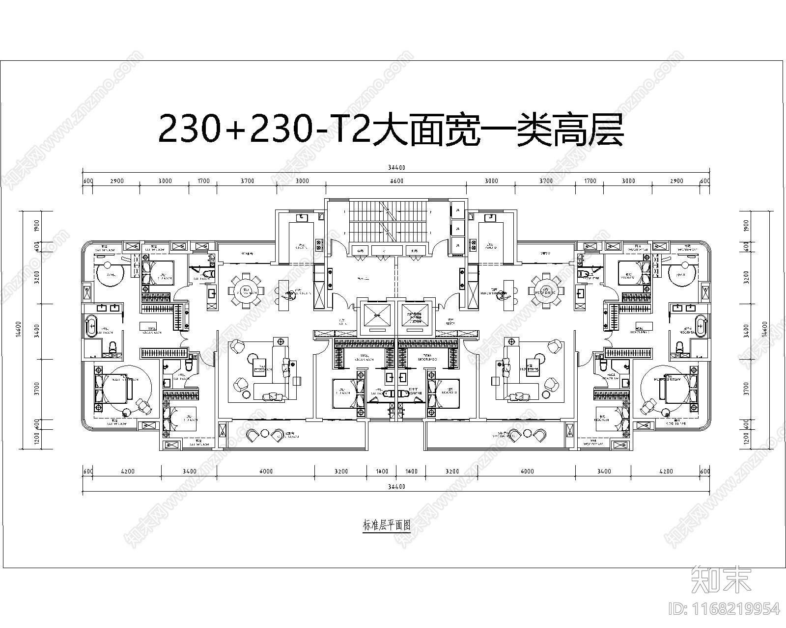 现代住宅楼建筑cad施工图下载【ID:1168219954】