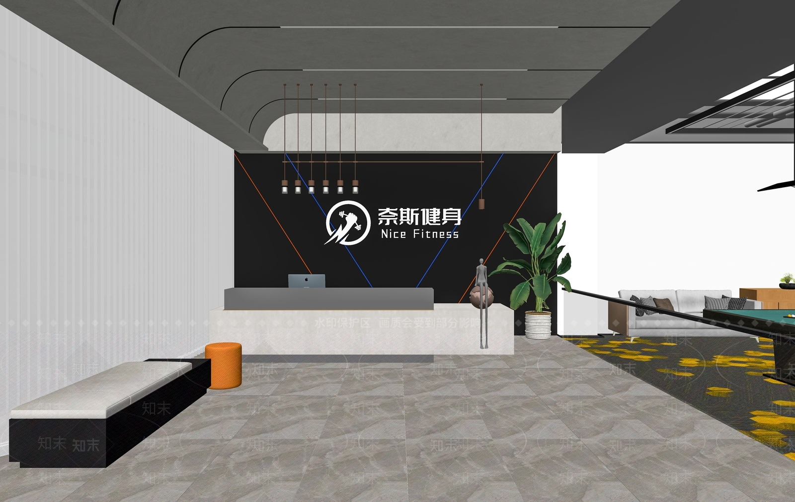 工业健身房SU模型下载【ID:1168225455】