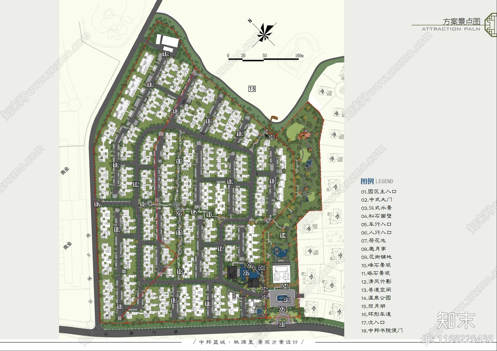 中式小区景观cad施工图下载【ID:1168228436】