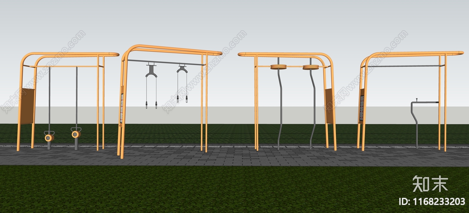 健身器材SU模型下载【ID:1168233203】