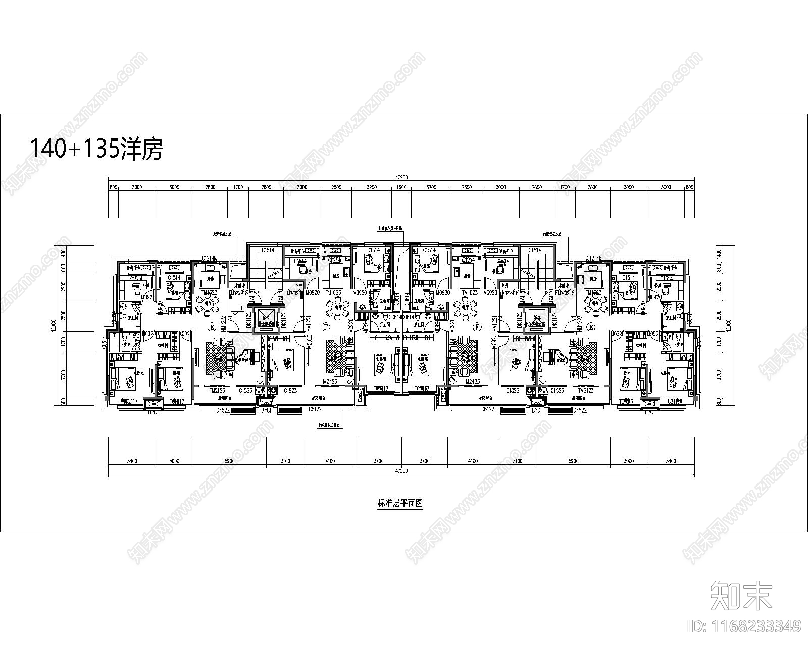 现代住宅楼建筑cad施工图下载【ID:1168233349】