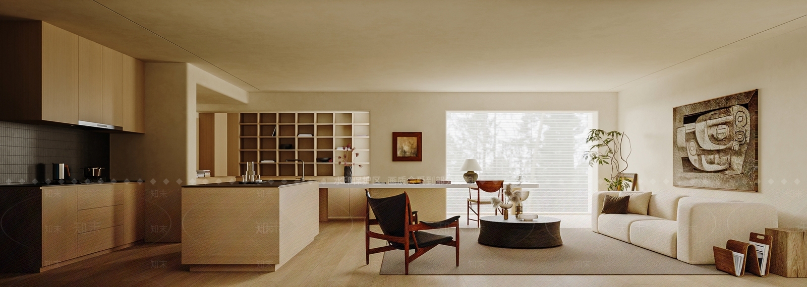 原木家居客厅3D模型下载【ID:1168235063】