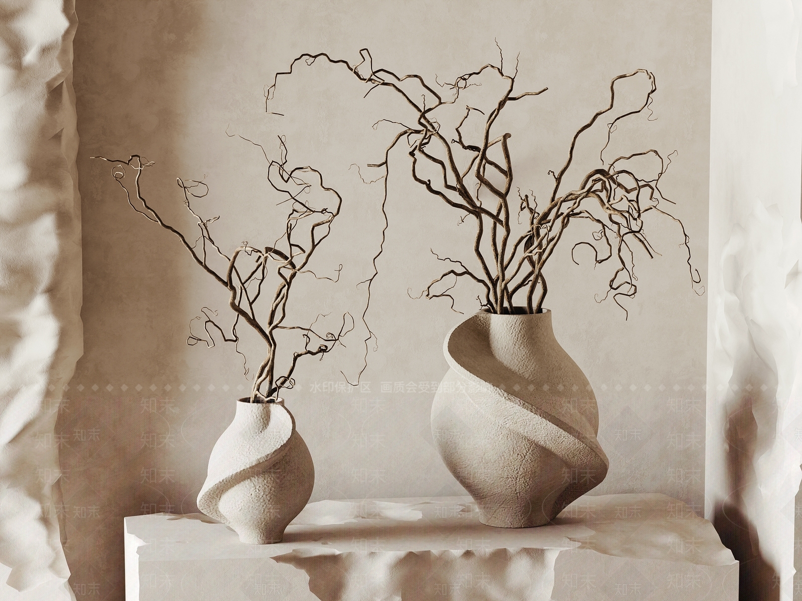 侘寂花艺3D模型下载【ID:1168235905】