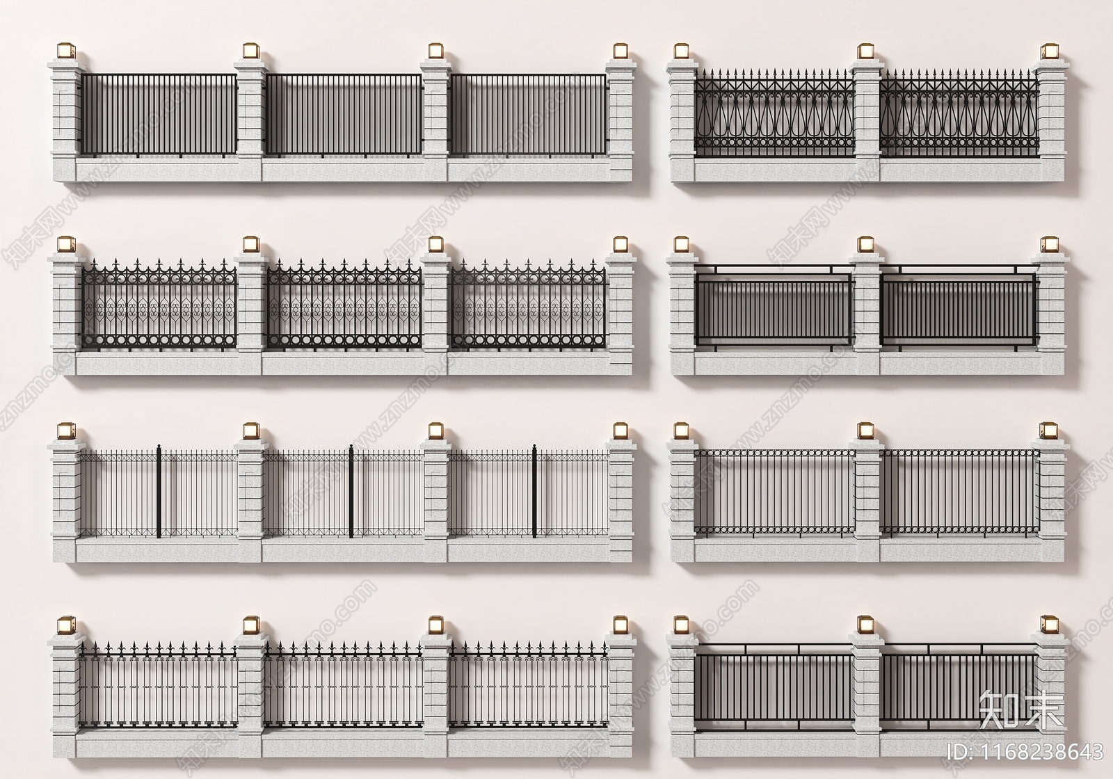 现代围栏护栏SU模型下载【ID:1168238643】