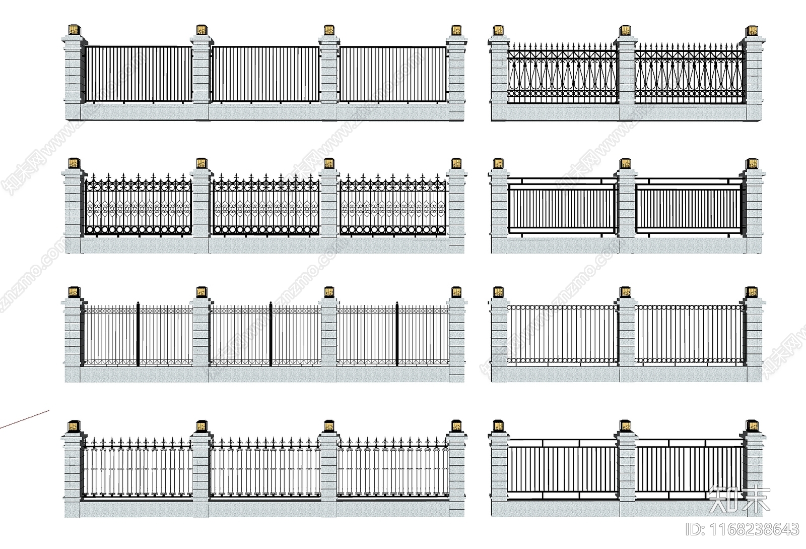 现代围栏护栏SU模型下载【ID:1168238643】