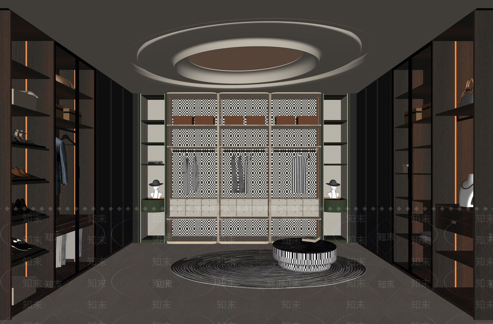 现代衣帽间SU模型下载【ID:1168239543】