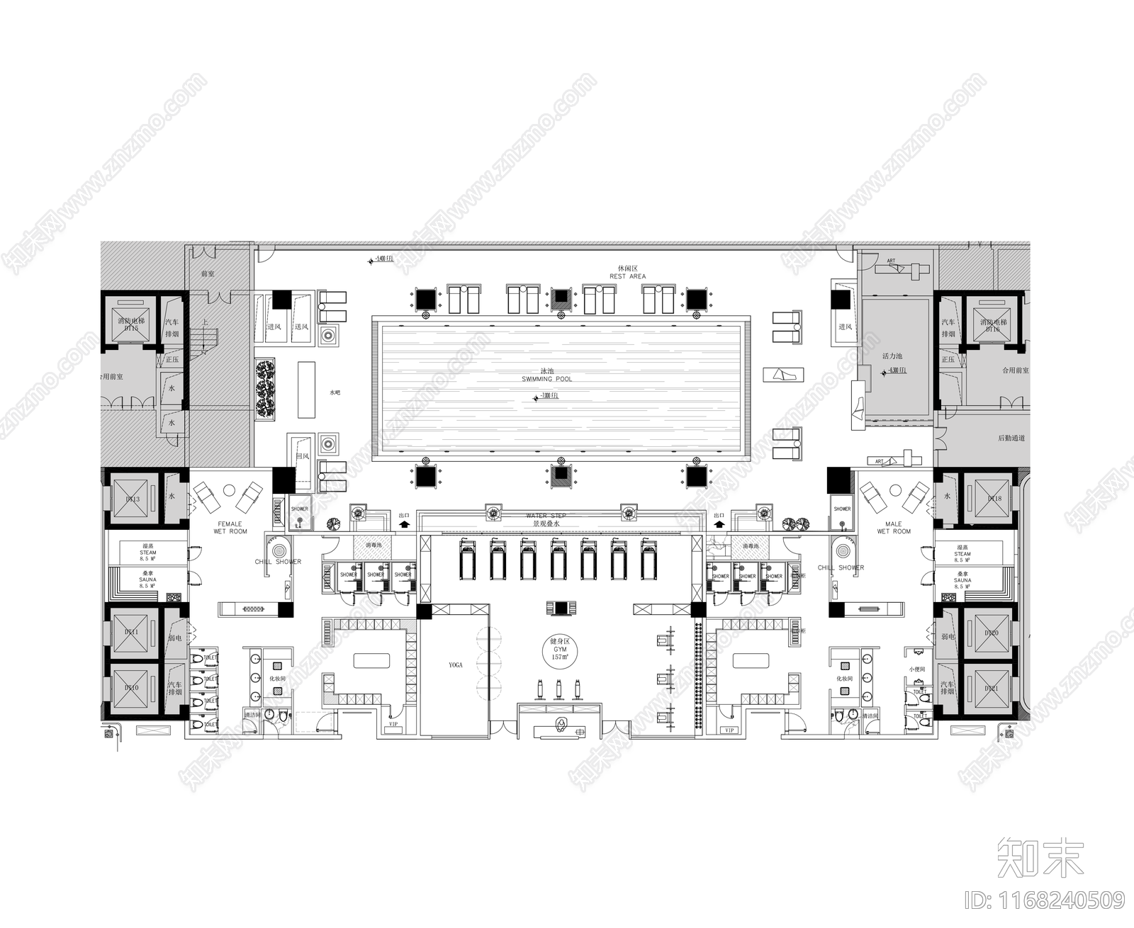 现代极简其他商业空间cad施工图下载【ID:1168240509】