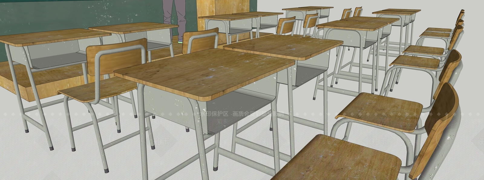 极简工业教室SU模型下载【ID:1168252878】