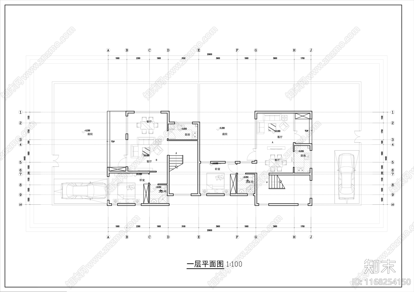 中式别墅建筑cad施工图下载【ID:1168254150】