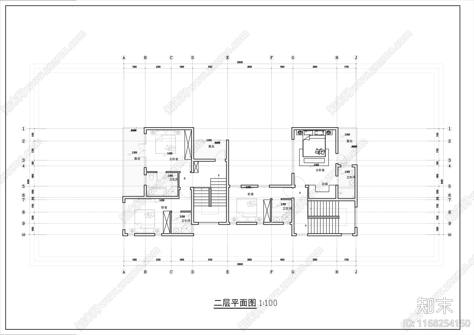 中式别墅建筑cad施工图下载【ID:1168254150】